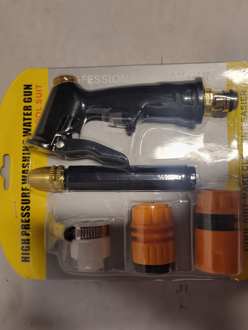 High Pressure Hose Nozzle, Adjustable Water Spray Gun with 4 Spray Modes, Metal